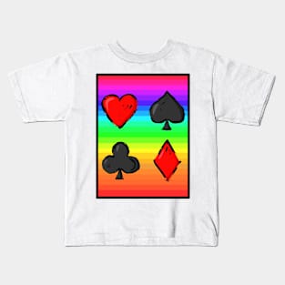 Rainbow Lucky Playing Card Kids T-Shirt